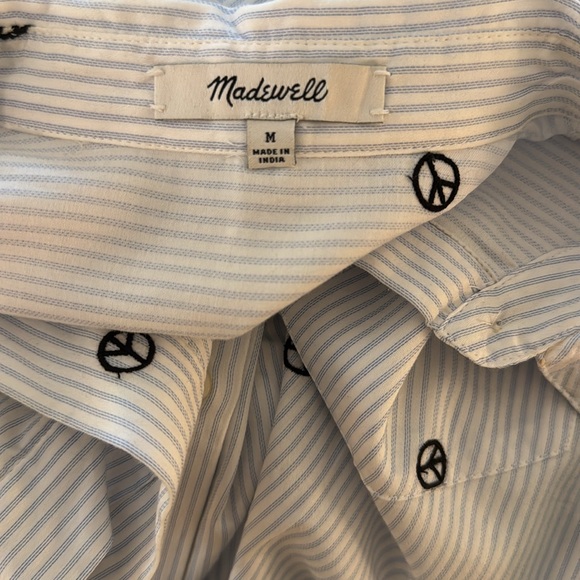 Madewell Peace Sign SS Tie Front Shirt - Picture 5 of 5
